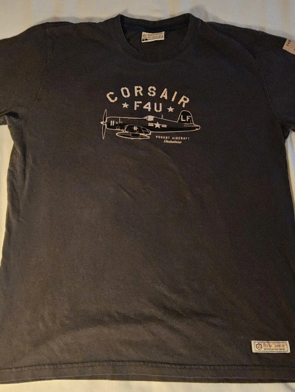 Red Canoe Corsair F4U Aircraft Tee Mens L Heritage Aviation Streetwear Military - Picture 2 of 7